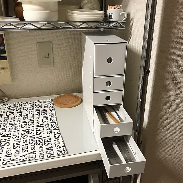 布巾,カトラリー,一人暮らし,1K,無印良品,Kitchen,ポリプロピレン小物収納ボックス sakabe_shinの部屋