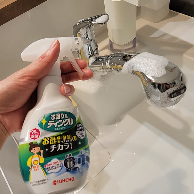 Kitchen,泡パック,ティンクルお酢のチカラ,キンチョー,水あか掃除,毎日コツコツが目標,楽しく暮らす,掃除を楽にしたい,お手入れ簡単,スプレーボトル,お酢の力,クエン酸スプレー,クエン酸パック,おすすめします♡ maruの部屋
