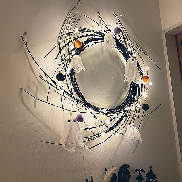 Entrance,雑貨,100均アイテム,ハロウィン飾り,北欧も好き,かんたんDIY,ライト照明,ナチュラルだと思う。 imachanの部屋
