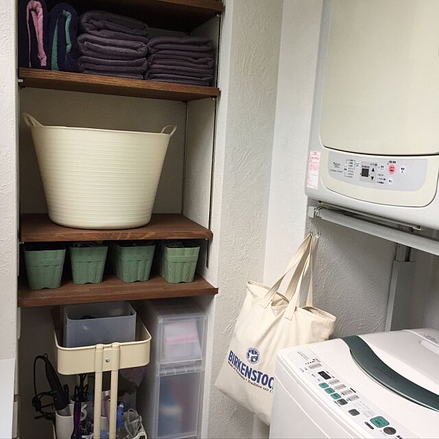 Kitchen,IKEAワゴン,洗濯機周り,珪藻土の壁,無印良品 natsumama6566の部屋