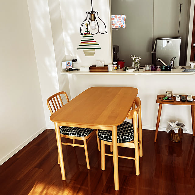 ダイニングセット,ナチュラル,一人暮らし,シンプル,北欧,木製スツール,Lounge morymの部屋
