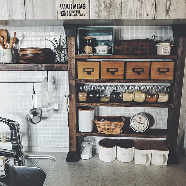 Kitchen,ディアウォール,壁面収納,10000人の暮らし,IGやってます,IG→yuki.16.13,棚DIY,ニトリ,DIY yuki.16.13の部屋