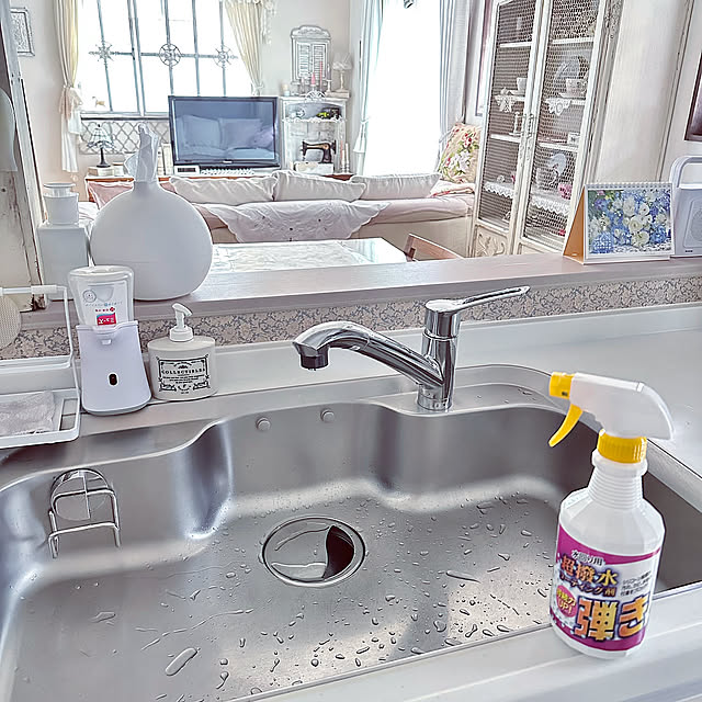 Kitchen,シンクのお掃除,コーティング剤,超撥水コーティングスプレー,超撥水コーティング剤弾き,クリームクレンザーでお掃除,クリームクレンザー,シンク綺麗に保ちたい,シンク洗うの面倒くさい,お掃除ルーティン Re_の部屋