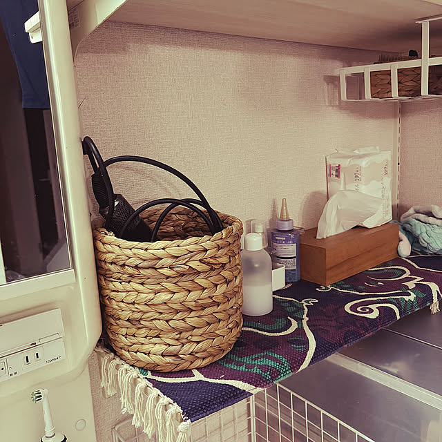 Bathroom,ニトリのかご収納,ニトリ,ドライヤー収納,棚,カゴ収納,建売住宅 haruharu3の部屋