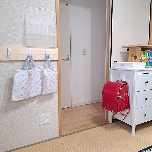 Overview,通学・通園グッズ収納,ランドセル,コマンドフック,仮置き,通学グッズ,モニター投稿,見てくださりありがとうございます!,連投失礼します,学習スペース,こどものいる暮らし,建売,時短 Jijiの部屋