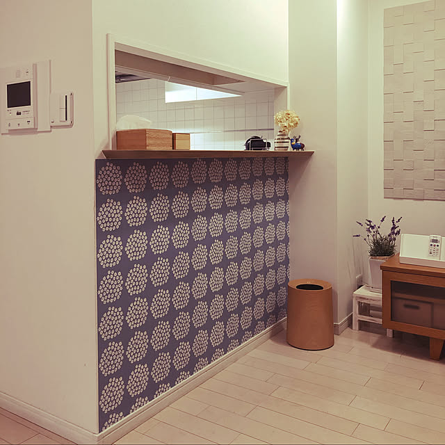 張り替えました♫,マリメッコ プケッティ,壁紙DIY,On Walls Aduの部屋