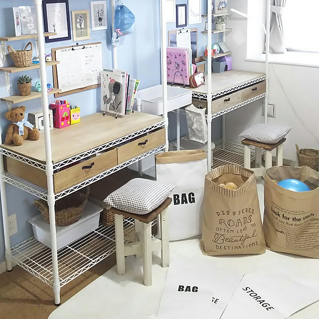 おもちゃ収納,子供部屋,サンサンフー,山善収納部,山善さんのスチールラック,引き出しDIY,ダイソー,DIY棚,ミーツ,DIY,2017.5.16 flannel.の部屋