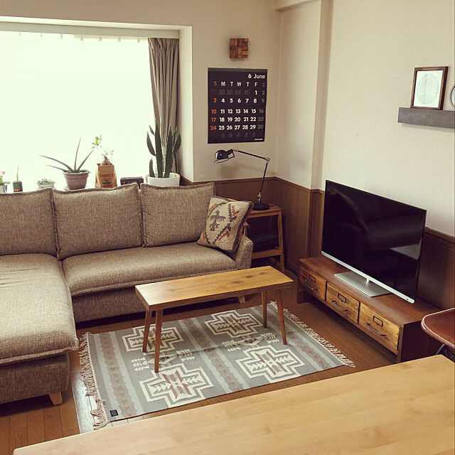 Lounge,カフェテーブル,ペンドルトン,初投稿,DIY,観葉植物,ソファ matchanの部屋