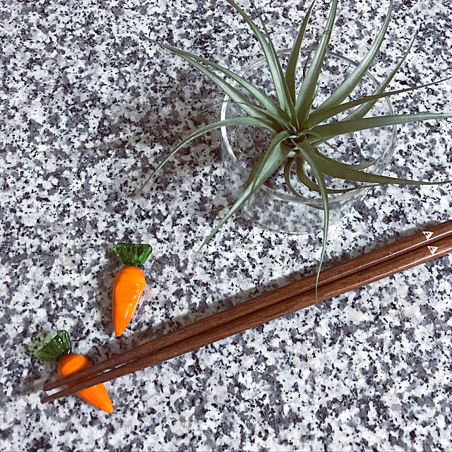 御影石,イニシャル箸,エアープランツ,人参,箸置き,My Desk umeboshi08の部屋