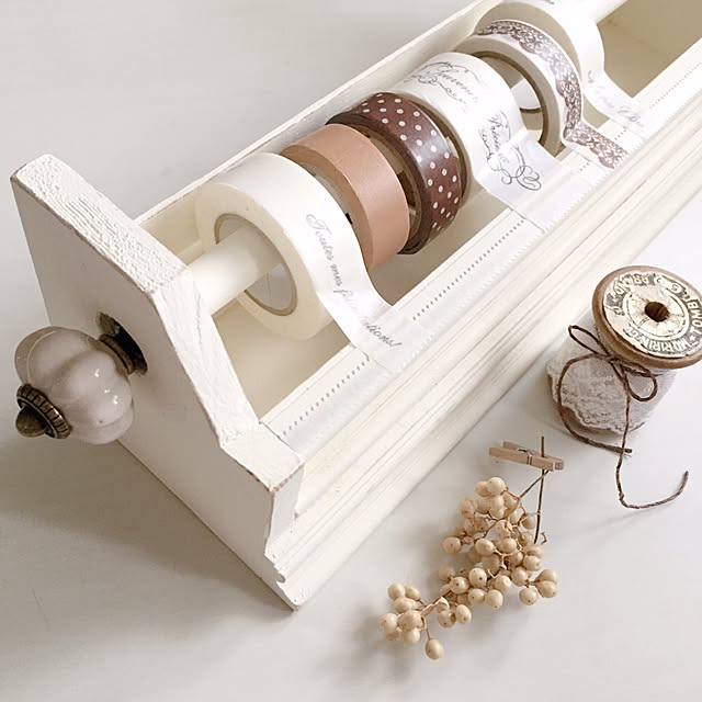 Overview,糸巻き,糸巻きにはレース♡,スタンプ,ナチュラルインテリア,ホワイトインテリア,木製雑貨,100均アイテム,モールディング,廃材リメイク,廃材利用,端材利用,端材の使い途,ダイソー,セリア,モールディング♡,マステ収納,廃材リメイク♡,リメイク,マステラック,なかなか訪問できずごめんなさい(;_;),いいね！フォローありがとうございます,100均リメイク,マステ入れ miの部屋