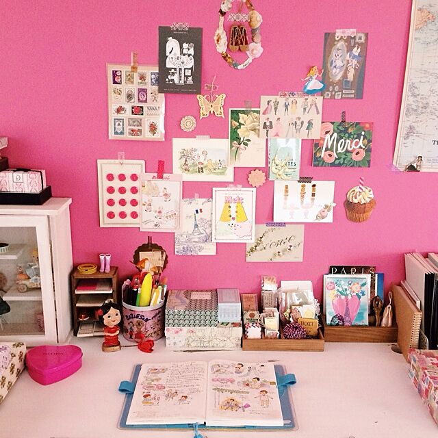 My Desk,ピンク,文房具,手帳,セリア,ポストカード kanachの部屋