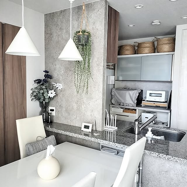 Kitchen,かご・バスケット,キッチンインテリア,イベント参加,フェイクグリーン,IKEA,イケア,フローディス,フローディス　バスケット.シーグラス,フローディスバスケット,好きなものに囲まれて暮らす Riokkumaの部屋