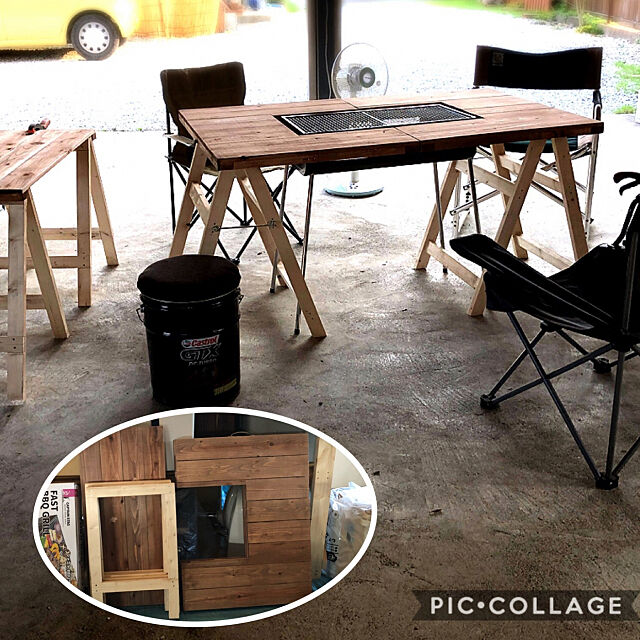 BBQテーブルDIY,折りたたみ式テーブル,バーベキューテーブル,DIY,My Desk mana-moonの部屋