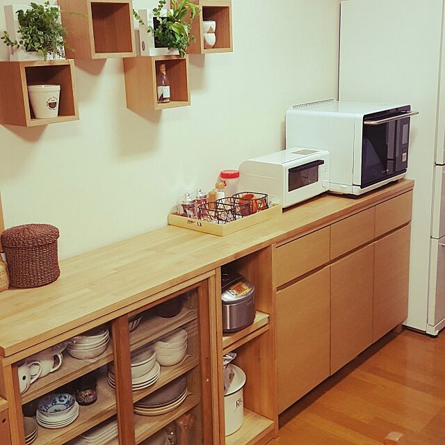 Kitchen,無印良品,食器棚,無印良品 壁に付けられる家具,ニトリ,セリア chizuru134の部屋