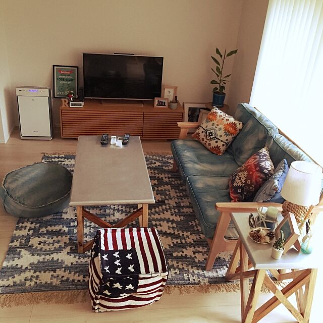 Lounge,広松木工TVボード,WTW,しまむらクッション Nanaの部屋