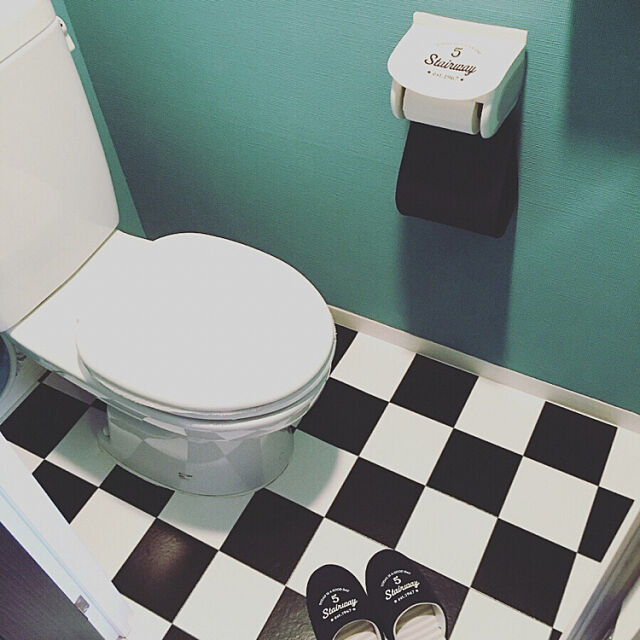 Bathroom,DIY,カフェ風,男前,市松模様 doobeerockの部屋