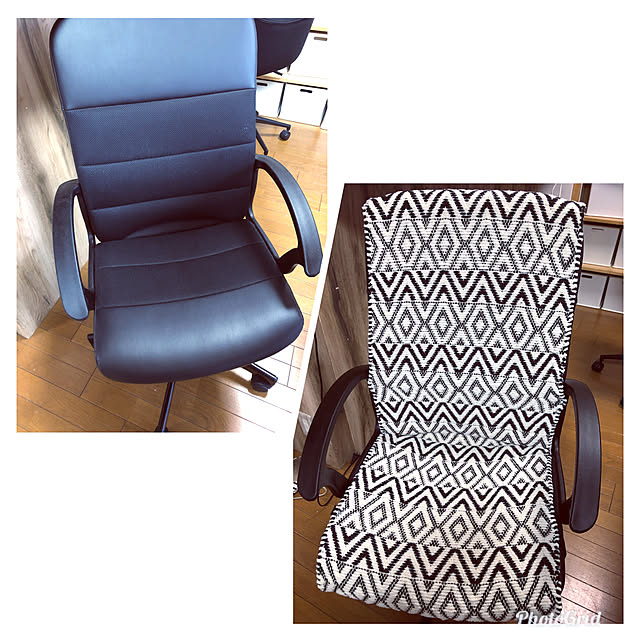しまむら,チェアカバー,オフィスチェア,カウンターDIY,親と同居,IKEA,壁,カラフル,ダイニングテーブル,カウンターテーブル,シンプル,古い家,分譲マンション,壁紙,ラグ,Lounge shionの部屋