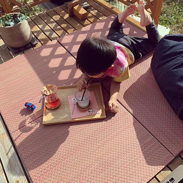 い草のある暮らし,イケヒコ・モニター,ヒコラー,い草,ウッドデッキ,男の子,観葉植物,Lounge haruharu3の部屋