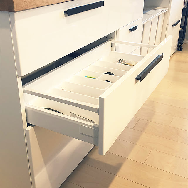ジャストサイズ,カトラリーケース,キッチンカウンター,IKEAのキッチン収納,カトラリー収納,Kitchen figaroの部屋