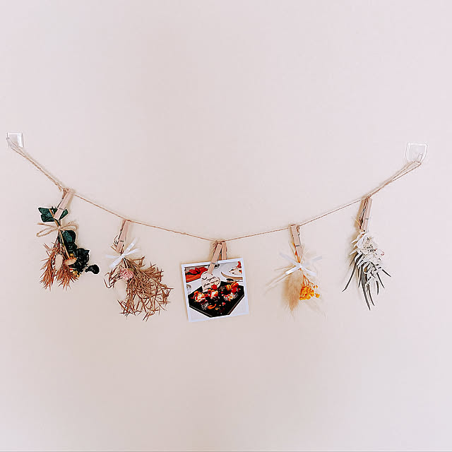 On Walls,リビング,ガーランド,ダイソー,ドライフラワー ririの部屋