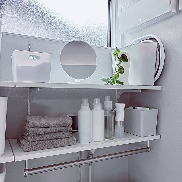 Bathroom,アイデア,洗濯機,隠す収納,見せる収納,蓋付きボックス,収納ケース,収納ボックス,ダイソー,清潔感,ホワイト,白,洗濯機まわりの収納,インテリア,雑貨,100均,平屋,ひとり暮らし,平屋暮らし,シンプル,ラク家事,ランドリールーム,豊かな時短 tomatoの部屋