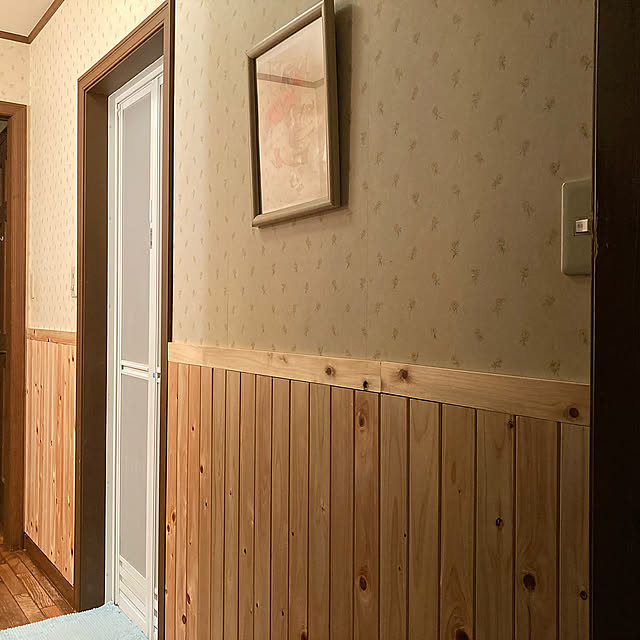 Bathroom,腰板DIY,ひのき板,お家見直し,ナチュラルインテリア,輸入住宅,田舎暮らし,平屋暮らし,植物のある暮らし,緑のある暮らし nana77の部屋