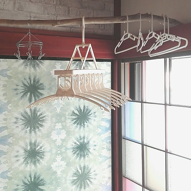 On Walls,物干し竿,昭和の家,築32年,ふすまリメイク,障子リメイク,100均,ダイソー,カインズホーム,ハンガー,室内干し派 usako.usaの部屋