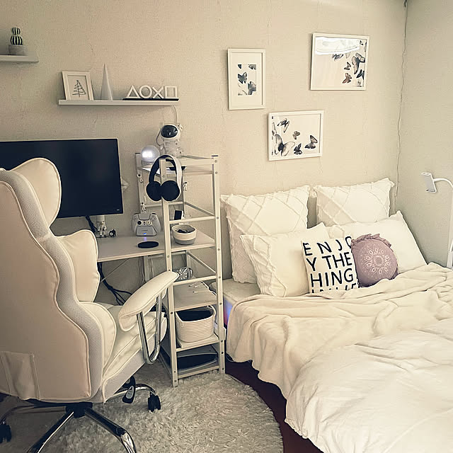 Bedroom,IKEA,ゲーム,ホワイトインテリア,ゲーム部屋,PS5,ニトリ,ふたり暮らし nopeの部屋