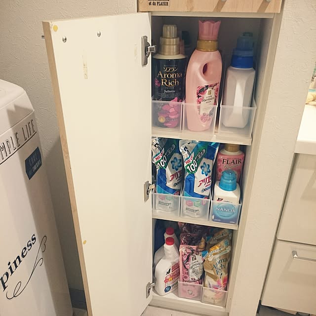 Bathroom,洗剤収納,ダイソーA4ファイルBOX,洗面所パントリー mi-の部屋