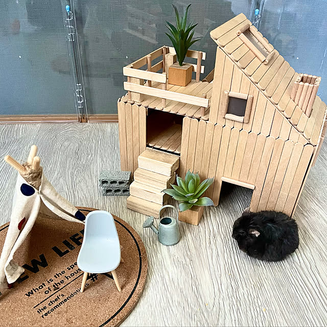 夏休みの工作,アイスの棒工作,ハムスター,ティピーテント,ミニチュアハウス,アイス棒でDIY,ハムスターのお家,ハムスターと暮らす,Overview miki56の部屋