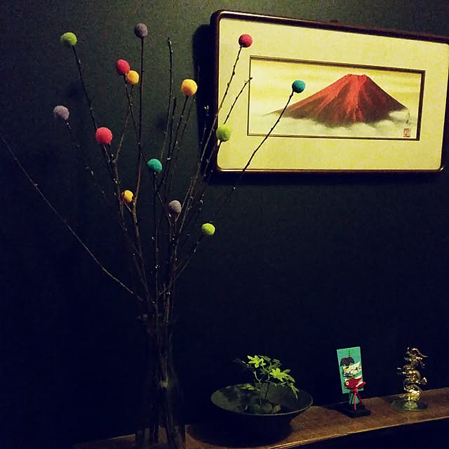 Entrance,築44年,和風,和モダン,日本家屋,RCの出会いに感謝♡,いいね、フォロー本当に感謝です♡,リノベーション,ダイソーのフェルトボンボン,ワッツの鯉のぼり飾り,ダイソーの盆栽,赤富士の額,カメラマークが出たので chocoの部屋