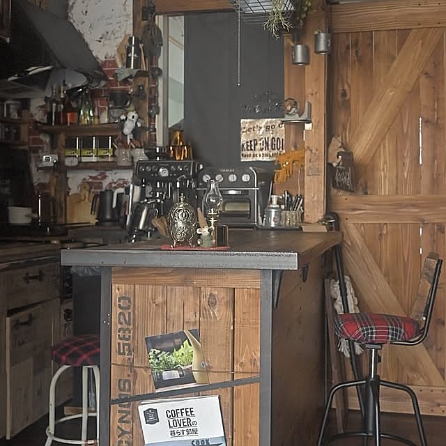 Kitchen,DIY,キッチンカウンター,賃貸,インダストリアル,お気に入りの場所,キッチンカウンターDIY,カフェ風キッチン,セルフリノベーション,男前インテリア,賃貸DIY,RCの出会いに感謝,グリーンのある暮らし,原状回復DIY,コーヒーのある暮らし,DIYインテリア,CYNOS CYNOSの部屋