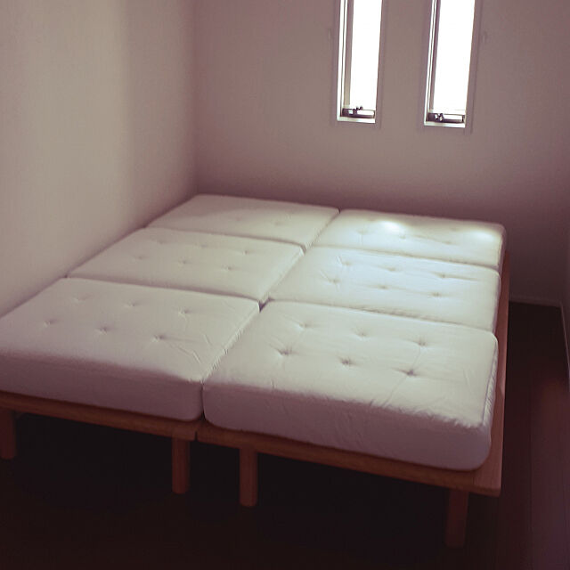 Bedroom,無印良品,無印ベッド,1LDK,同棲生活,新生活,洗えるマットレス Mmmの部屋