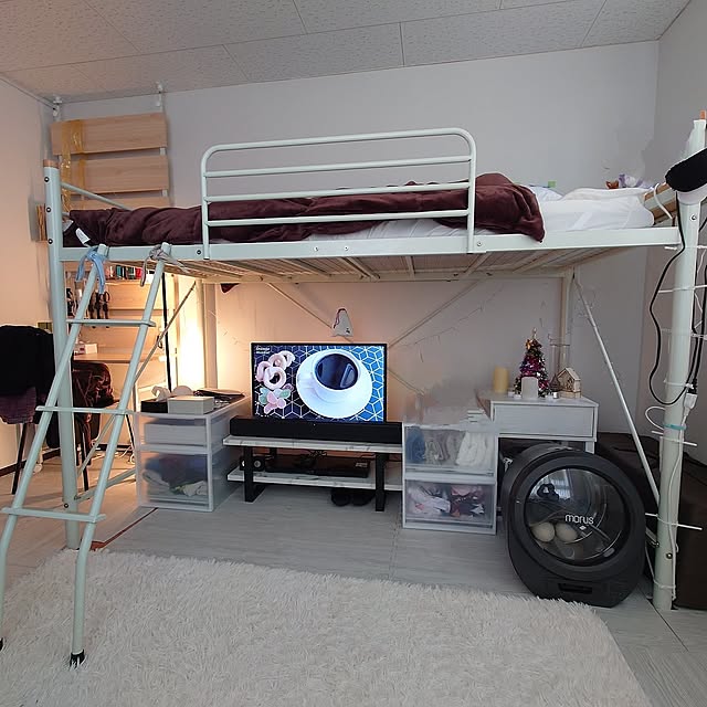 Bedroom,ロフトベッド,楽天市場,無印良品,Morus Zero衣類乾燥機,クリスマス雑貨 XperiaTの部屋