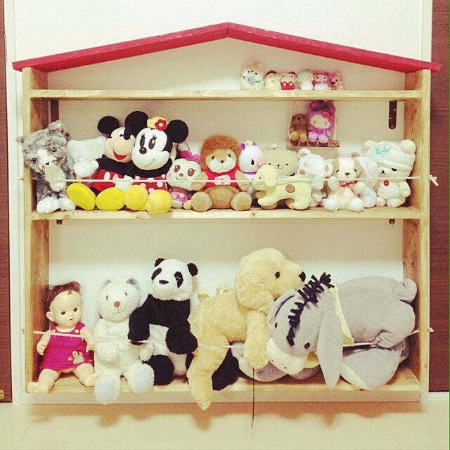 My Shelf,ぬいぐるみ収納,子供部屋,DIY,手作り家具 Leicoの部屋