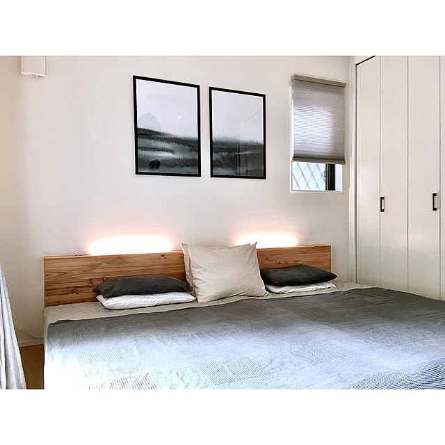 ヘッドボード,こどもと暮らす。,IKEA,海外インテリアに憧れる,DIY,建売,グレー,脚付きマットレス,ニトリ,Bedroom Yuyuの部屋