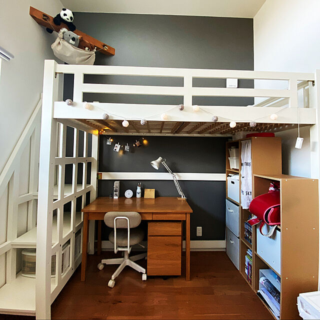 ロフトベッド,4.5畳,こども部屋,無印良品,IKEA,Bedroom,ライト,セリア yukariの部屋