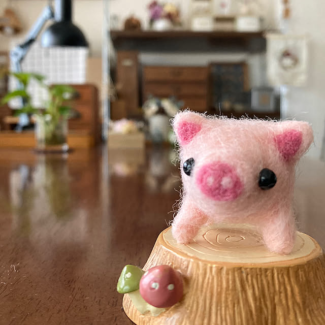 My Desk,ダイソー,羊毛フェルト,新年の抱負,ナチュラル,100均雑貨,いいね！ありがとうございます♡,好きな物に囲まれて暮らしたい♡,見てくれてありがとうございます(´∀｀),２枚投稿です,ハンドメイド,雑貨大好き kameの部屋