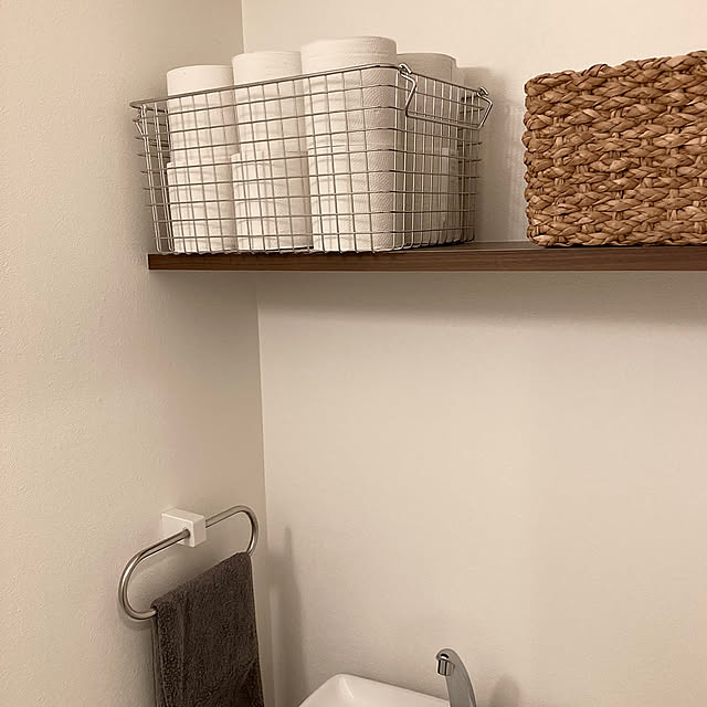 Bathroom,ニトリ,ステンレスワイヤーバスケット,シンプルインテリア,無印良品,ナチュラルインテリア,賃貸インテリア,すっきり暮らしたい,リノベーション賃貸 Hiraの部屋