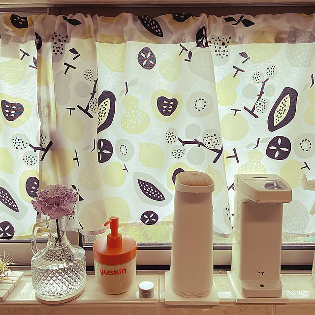 カフェカーテン,セリア,ナチュラル,ナチュラルキッチン,ユースキン,Kitchen sucoriの部屋