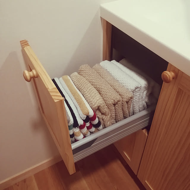 Bathroom,ニトリ,ニトリのタオル,FREEQ HOMES,記録用,青い壁,1.5平屋,20180427☀️,イベント参加してます,秋田,Loafer,フツーの画像,畳んで揃えるのは譲れない,ここだけA型！ piroyuの部屋