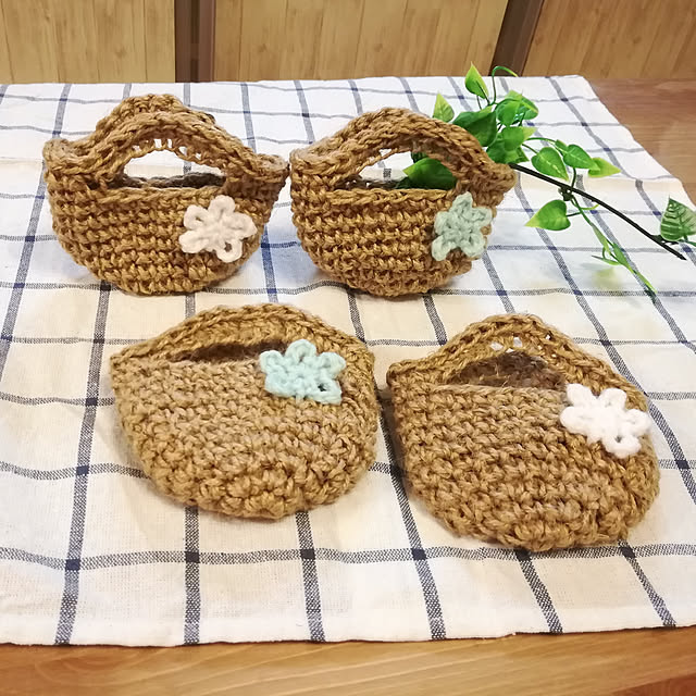 ハンドメイド,イベント参加中,RCのおかげです✨,コメントお気遣いなく( ⁎ᵕᴗᵕ⁎ ),麻紐ミニバッグ,セリア,ダイソー,かぎ針編み初心者,30-08-14,いつもお付き合い、感謝です(#^_^#),ぶきっちょﾊﾝﾄﾞﾒｲﾄﾞ satosanの部屋