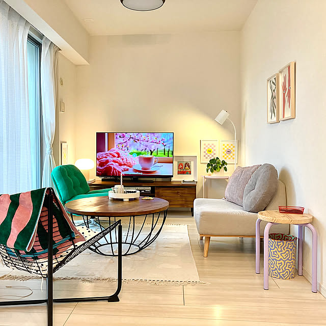 Lounge,サイドテーブル,colorful room,IKEA,unico,noce,H&M HOME,Mytone Rio333の部屋