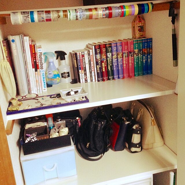 My Shelf,一人暮らし 賃貸,断捨離,整理収納部　,マスキングテープ収納,本棚,クローゼット,アクセサリー置き Leahの部屋