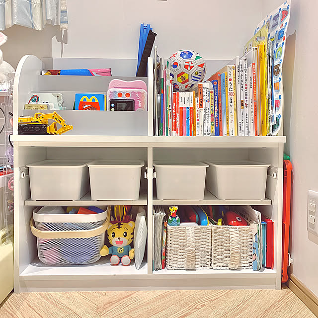 Lounge,プチプラ,watts,ワッツ,Daiso,ダイソー,seria,セリア,百均の収納,ついでにお掃除,断捨離,リビングのキッズスペース,おもちゃ,お家見直し,素敵な一日を♪,見てくださってありがとうございます♡,シンプル,ホワイト,こどものいる暮らし,６歳娘と４歳息子,定期的に見直し koko_hikaの部屋