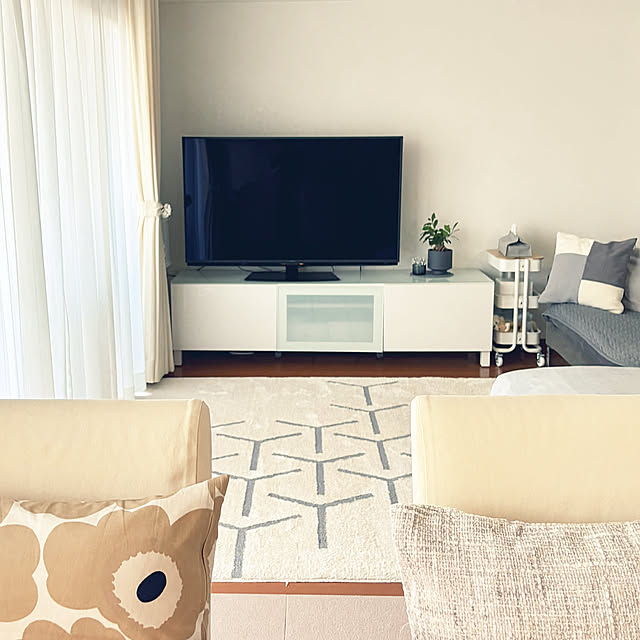 Lounge,グレー,見やすい配置,スッキリ,IKEAテレビ台,IKEA,テレビボード kawauso15の部屋