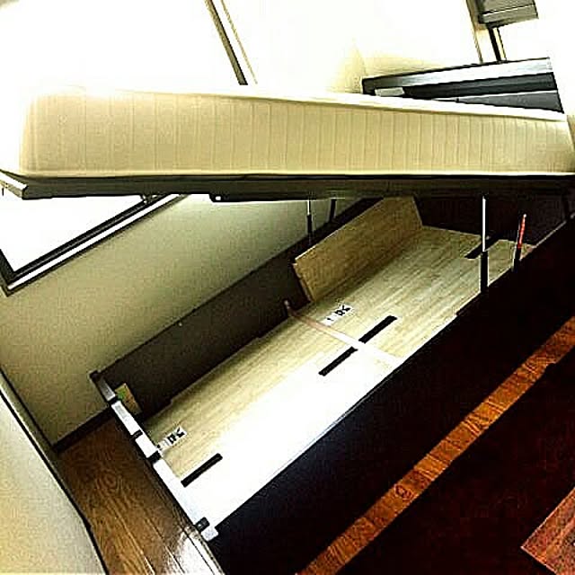 Bedroom,賃貸　,ベッドの下,ダブルベッド,収納 寝室,収納 ベット下,ニトリ　,ニトリ nachoの部屋