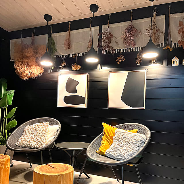 Lounge,ドライフラワーのある暮らし,ガーデンルーム,フリンジ,カフェカーテン,カーテン,三協アルミエクステリア,三協アルミ mikiの部屋