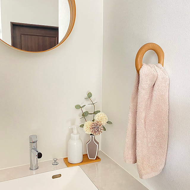 Bathroom,ニトリ照明,TEORI ZEROミラー,HAY,アイカ スタイリッシュカウンター,造作洗面台,セカンド洗面台,2階洗面所,タオル掛け m.の部屋