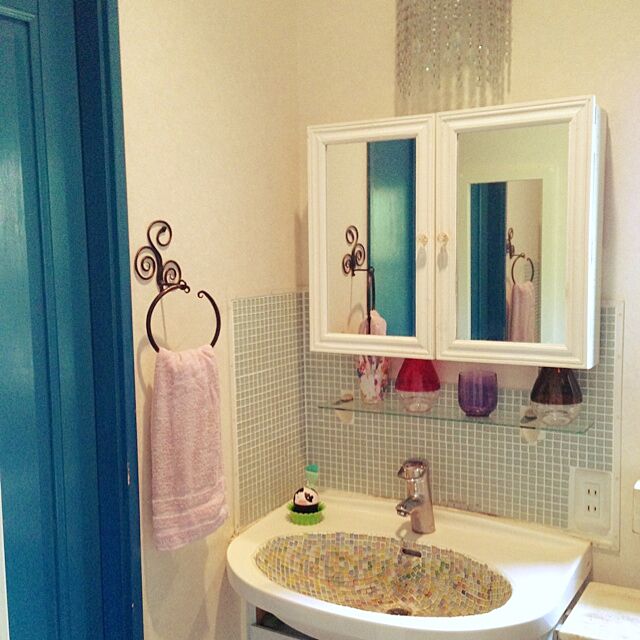 Bathroom,姫系 ヨーロピアン ,フレンチスタイル,リメイク,DIY,手作り,照明 noesyunの部屋